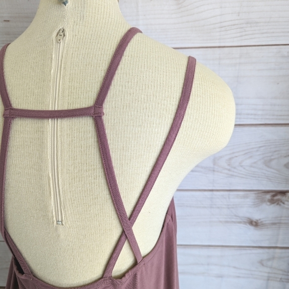 RVCA Strappy V Neck Trapeze Tank Mini Dress in Primrose Size Medium - Picture 4 of 12